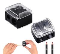 EIROVYA Temperamatite di Bellezza,Temperino Matita Occhi,Temperino Doppio per Matite Cosmetiche,Temperamatite Trucco,Temperino Trucco, Adatto per Eyeliner, Matita per Sopracciglia (Nero), 2 pezzo