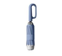 EIRZNGXQ Ombrello Automatico con Fibbia ad Anello, Antivento e Pieghevole, Portatile per Pioggia e Sole, Striscia di Sicurezza Riflettente, Robusto