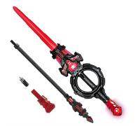 EIRZNGXQ Spada luminosa luminosa girevole a 360°, doppia testa telescopica, allungabile, con manico lungo, 7 colori, spada laser retrattile per cosplay e decorazioni (Black 3IN1)