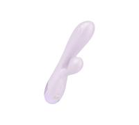 EIS, vibratore Rabbit in silicone con lingua, 19,5 cm, impermeabile (IPX6), ricaricabile, 10 programmi di vibrazione, silicone delicato sulla pelle