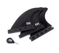 Eisbach Riders Future Surfboard Thruster Fin Set with Fin Key - Pinne per Tavola da Surf e SUP (Nero)