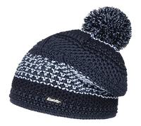 Eisbär Berretto con Pompon Brock Tricolour da Sci Beanie Invernale Taglia Unica - Blu Scuro