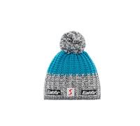 Eisbär Berretto con Pompon Refocus Skipool Donna - Made in The EU Beanie Invernale Lana da Sci Fodera, Fodera Inverno Autunno/Inverno - Taglia Unica Blu-Grigio