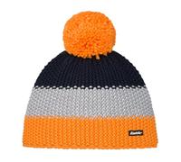 Eisbär Star - Berretto con pompon per bambini, colore: arancione/grigio chiaro-notte