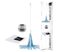 Eisch glass shine set 3 pezzi, asciugatrice, panno per lucidare, perline di pulizia, microfibra