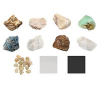 Eisco Kit di durezza Moh, 12 pezzi, include 9 campioni di roccia e minerali, 1 ciascuno - Attività geologica per esplorare e identificare i minerali utilizzando la scala di durezza di Moh - Tech Cut