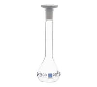 Eisco Labs - Flacone volumetrico, 20 ml tappo in polipropilene 10/19, vetro borosilicato, graduazione blu, tolleranza ± 0,040
