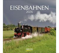 Eisenbahnen 2026: Broschürenkalender mit Ferienterminen. Format: 30 x 30 cm