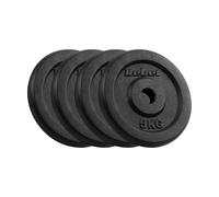 Eisenplatten-Set 4x5kg 20kg Loch 31mm, klassische Scheiben REBEL