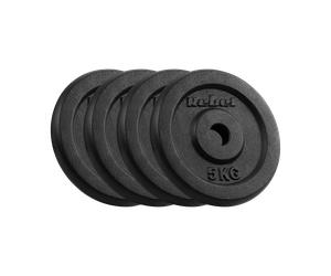 Eisenplatten-Set 4x5kg 20kg Loch 31mm, klassische Scheiben REBEL