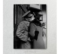 Eisenstaedt, Bacio soladato 1 - QUADRO INTELAIATO 70x100 STAMPA TELA DOISNEAU