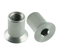 Eisenwaren2000 | Dadi a manicotto M6 x 16 mm con testa svasata e esagono incassato (5 pezzi) - Acciaio inox A1 1.4305 - inossidabile