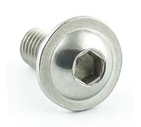 Eisenwaren2000, Viti a Testa Bombata M6 Con Esagono Incassato e Flangia (2 Pezzi), ISO 7380, Testa Piatta e Giunzione, Filettate, Acciaio Inox A2 V2A, Antiruggine