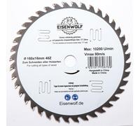 Eisenwolf Lama per sega circolare 160 x 16 mm completamente temprata e tesa, durevole e resistente, per legno, con 40 denti TCT inclinati e tagli laser per ridurre il rumore