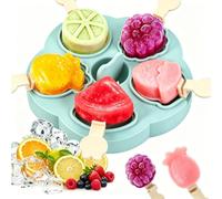 Eisformen Eis am Stiel Silikon 5 Zellen BPA Frei, Mini Eisförmchen Popsicle Molds con Bastoncino e Coperchio, Wiederverwendbar Eis Selber Machen Formen Kinder