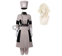 Eisha Stilza - Uniforme da guaritore, per cosplay, colore: grigio | Costumi da donna a tema cartoni animati, per feste di Carnevale, in tessuto traspirante