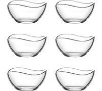 EISIA 6 ciotole in vetro da 310 ml, insalatiera vetro, coppette dessert, ciotole aperitivo, set aperitivo, ciotole cucina, coppe gelato