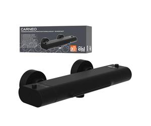 EISL 1330090B CARNEO, rubinetto vasca da bagno, miscelatore con controllo termostatico, bocca a cascata, blocco di sicurezza a 38°C, miscelatore vasca da bagno, nero