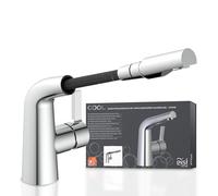 EISL COOL NI075COCR, rubinetto bagno lavabo, rubinetto da bagno con doccetta estraibile, miscelatore per lavabo con doccetta, miscelatore lavabo bagno, cromo