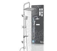 EISL DX12007 Easy Cool, set doccia senza rubinetto, doccia con grande soffione e doccetta, doccia a pioggia con supporto a parete, cromo