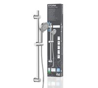 EISL DX5082CSB PARMA - Set di aste per doccia, con asta doccia, 70 cm, soffione doccia con tubo e supporto, 8 funzioni, asta doccia con doccia, cromato