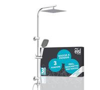 EISL EASY DELUXE DX12011, Set doccia senza rubinetto, con grande doccia a pioggia in acciaio inox (300 x 300 mm) e doccetta, colonna doccia, colonna doccia senza miscelatore