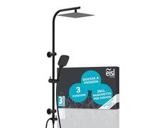 EISL Easy Deluxe Set doccia nero, sistema doccia senza rubinetto, 2 in 1, con grande doccia a pioggia in acciaio inox (300 x 300 mm) e doccetta a mano, doccia a pioggia senza rubinetto, colore nero