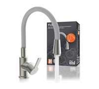 EISL Flexo NI186FLNIGU - Rubinetto flessibile per lavello da cucina, beccuccio alto con tubo soft touch, girevole a 360 gradi, rubinetto da cucina flessibile