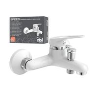 EISL SPEED NI023SCR-W, rubinetto vasca da bagno, miscelatore vasca da bagno, rubinetto doccia miscelatore, per la vasca da bagno, cromo/bianco