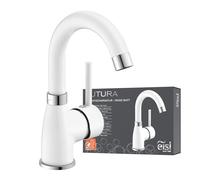 EISL FUTURA NI075FUTWCR rubinetto bagno lavabo, miscelatore da bagno, miscelatore lavabo bagno, rubinetto lavandino bagno, cromato/bianco
