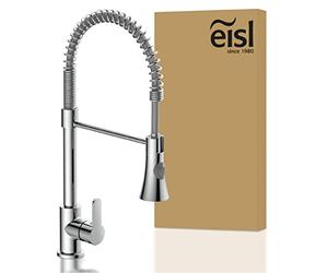 EISL NI183ESCR-LP-PR-A Leon NI183ESCR-LP-PR-A-Rubinetto da Cucina a Bassa Pressione, con doccetta Estraibile, Girevole a 360°, Miscelatore monocomando, Molla a Spirale cromata, Niederdruck