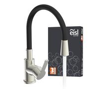 EISL NI186FLNIB Rubinetto da cucina Flexo, miscelatore da cucina con canna flessibile, miscelatore per cucina, acciaio inox/nero