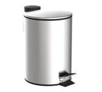 EISL Pattumiera da bagno (3 litri) in acciaio inox, coperchio con abbassamento automatico, bagno con secchio igienico estraibile