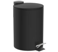 EISL Pattumiera da bagno (3 litri) in acciaio inox nero, coperchio con abbassamento automatico, bagno con secchio igienico rimovibile, pattumiera a pedale, colore: nero