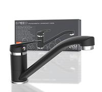 EISL SPEED NI182SCR-B Rubinetto lavello cucina, miscelatore cucina girevole a 360°, ideale per il doppio utilizzo con una sola mano, rubinetto cucina, nero/cromo