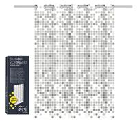 EISL Tenda da doccia in tessuto con motivo (180 x 200 cm) per la vasca da bagno, lavabile, antimuffa, con rivestimento impermeabile, completamente oscurante, mosaico grigio