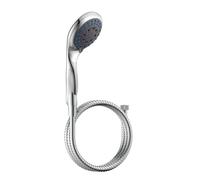 EISL WELLY DX6051C - Soffione doccia a 5 funzioni, con tubo doccia e guarnizione a risparmio d'acqua, cromato