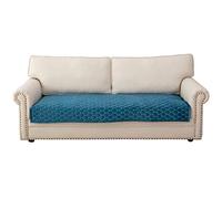 Eismodra Copridivano 3 Posti,Copri Divano Chaise Longue Angolare con Penisola,Velluto Antiscivolo Lavabile,per 2 Posti con Braccioli,per Cani Animali Domestici,Blu,90 x 160 cm (Solo 1 Pezzo)