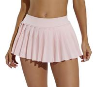 Eisnnu Minigonna da Donna, Gonna a Pieghe Sexy da Donna，Elasticizzata, Ultra Corta,a Tinta Unita, per Cosplay, Cheerleader, Club e Feste (IT, Testo, XL, Regular, Regular, Rosa)