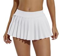 Eisnnu Minigonna da Donna, Gonna a Pieghe Sexy da Donna，Elasticizzata, Ultra Corta,a Tinta Unita, per Cosplay, Cheerleader, Club e Feste (IT, Testo, XL, Regular, Regular, Bianco)