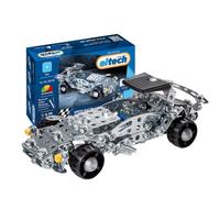 Eitech 00230 - Cassetta da costruzione in metallo Speed Racer modello I, 260 componenti, kit per modellini auto, giocattolo educativo fai da te, auto da corsa, ca. 18 cm, giocattolo da costruzione per