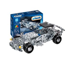 Eitech 00230 - Cassetta da costruzione in metallo Speed Racer modello I, 260 componenti, kit per modellini auto, giocattolo educativo fai da te, auto da corsa, ca. 18 cm, giocattolo da costruzione per