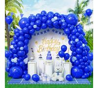 Eitolo Palloncini blu reale, 143 pezzi, blu scuro opaco, kit ghirlanda ad arco per palloncini da 15/9/12/18 pollici palloncini in lattice di diverse dimensioni per uomini, ragazzi e ragazze, feste di