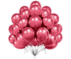 Eitolo Palloncini rossi metallizzati, 50 palloncini cromati lucidi, palloncini a elio metallici da 30.5 cm, matrimonio, fidanzamento e festival decorazione