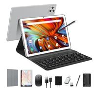 EITOMIN Tablet 10 pollici 2026 Ultimo Android Tablet 128 GB ROM+16 GB RAM+1 TB Octa-Core espandibile 5G WiFi 1080FHD/13MPCamera/7000mAh/Bluetooth 5.0/GPS/Tab con tastiera/OTG/mouse/penna argento