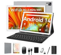 EITOMIN Tablet con tastiera Android 14 Tablet 10 pollici 2025 Ultima 8GB RAM 64GB ROM 1TB Espandi WiFi 6 Octa-Core 7000mAh Batteria BT5.0 13MP+8MP Fotocamera 2 in 1 Tablet con Custodia, Mouse