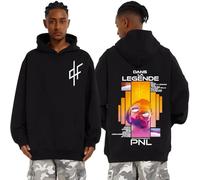 EIUIIOXU Felpa con Cappuccio da Uomo con Cappuccio Oversize Comoda e Unisex, Stile Vintage, Streetwear, con Copertina dell'album PNL del Rapper Francese Le Monde Chico