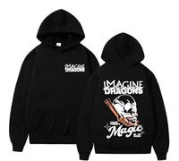 EIUIIOXU Felpa con Cappuccio e Teschio Imagine Dragons Loom World Tour 2025 da Uomo e da Donna, Stile Harajuku, Hip Hop, Vintage, Stile Gotico, Felpa Oversize