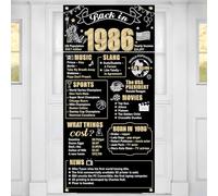 Eiurteao Decorazioni per il 40° compleanno Back in 1984 Banner per porta per uomini e donne, nero oro felice 40 compleanno porta forniture per feste, 40 anni Bday sfondo sfondo decorazione per esterni