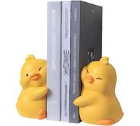 Eivdru Fermalibri a forma di anatra, grazioso fermalibro, in resina, per studenti, libri di testo (giallo)